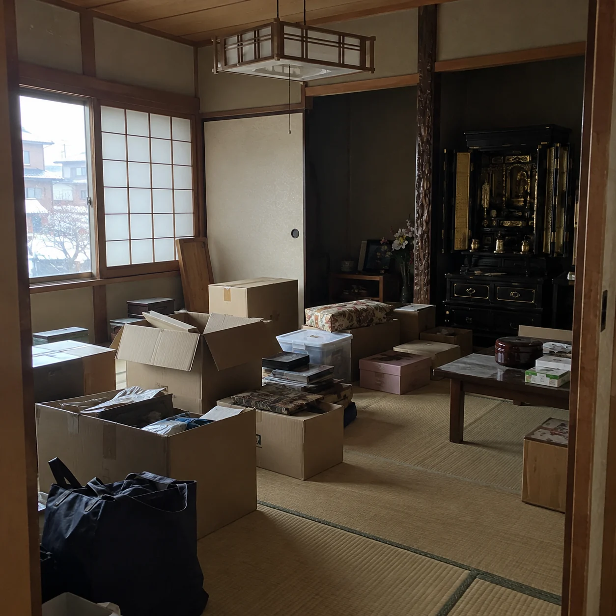暮らしの中で実家を思う場面