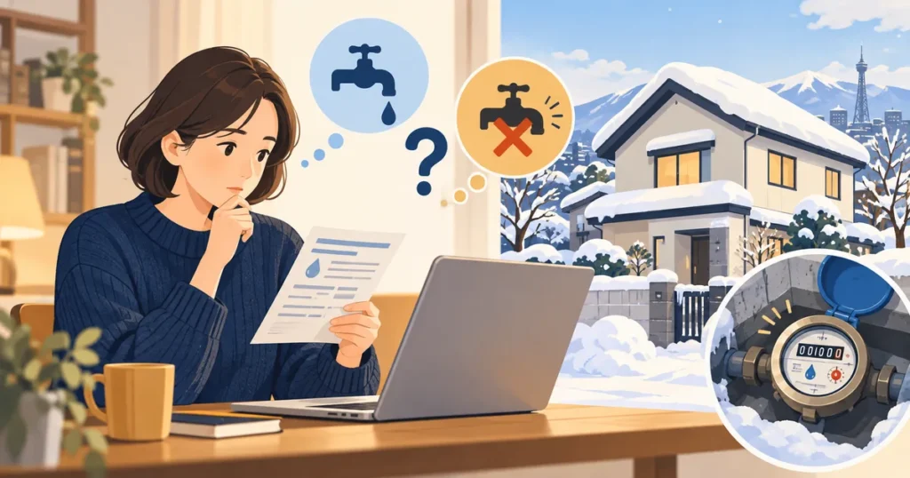 空き家の水道はどうする？解約か継続か・料金と札幌の冬の水抜き